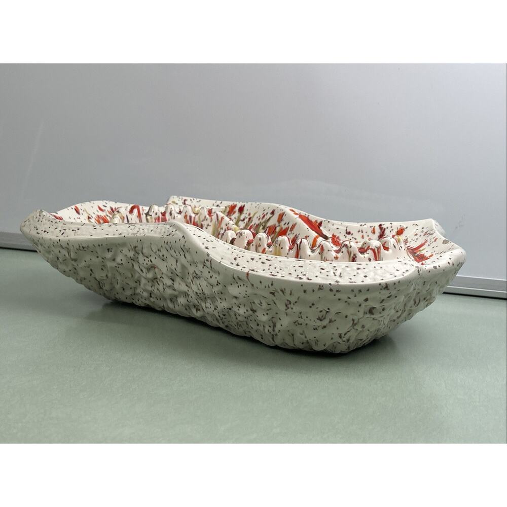 Vintage MCM Large Table Ashtray Abstract Atomic Speckled Geometric Splattered - Picture 9 of 9